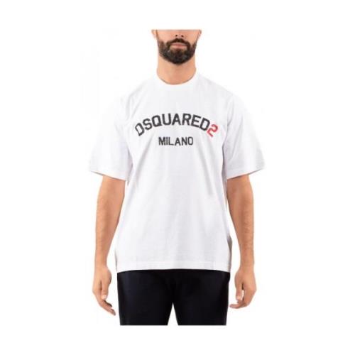 Heren T-shirt Dsquared2 , White , Heren