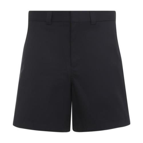 Blauwe Katoenen Twill Shorts Aw24 Gucci , Blue , Heren