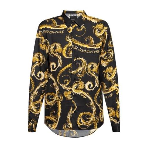 Zwarte shirt met ***cv Versace Jeans Couture , Multicolor , Heren