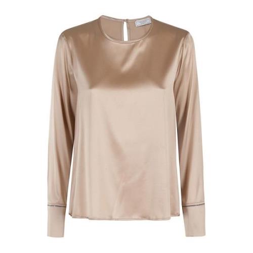 Stijlvolle Gebreide Top Peserico , Brown , Dames