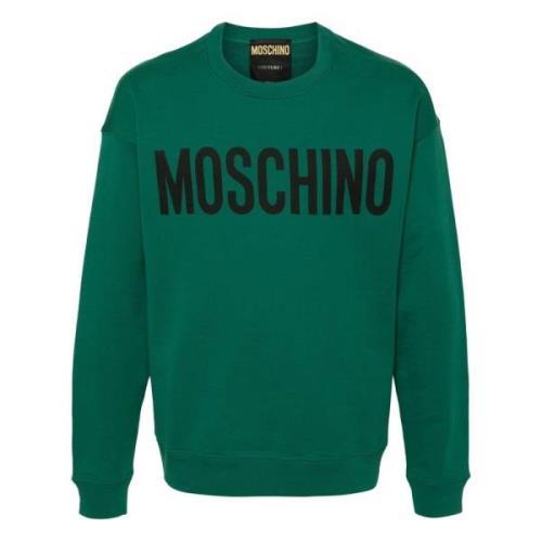 Groene Klassieke Logo Trui Moschino , Green , Heren