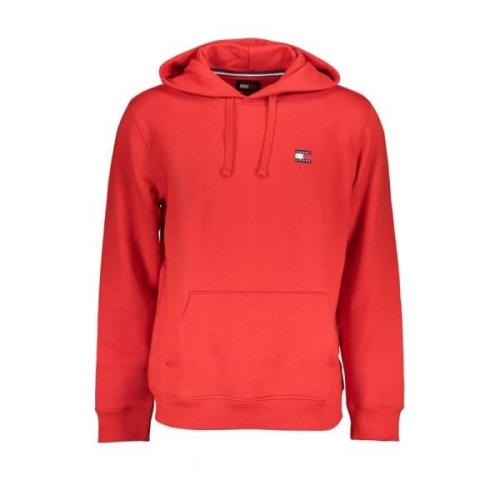 Rode Hoodie van Katoen met Logo Tommy Hilfiger , Red , Heren