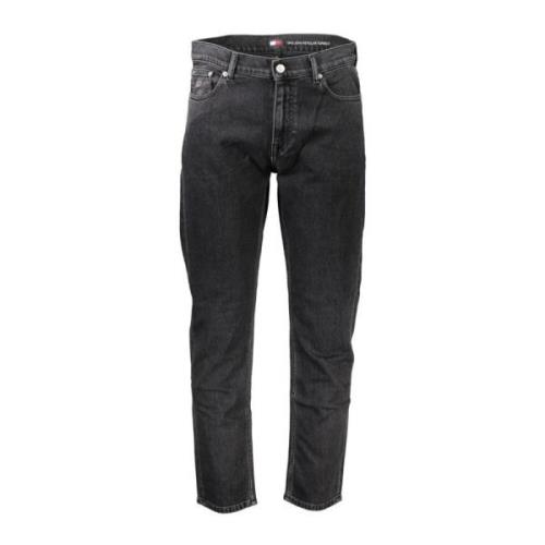 Klassieke Tapered Katoenen Jeans met Zakken Tommy Hilfiger , Black , H...