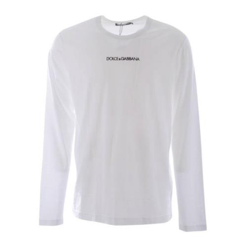 Heren T-shirt met lange mouwen Dolce & Gabbana , White , Heren