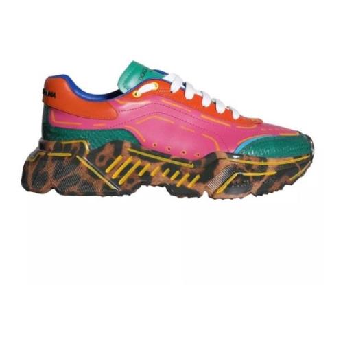 Multicolor Leren Sneakers met Rubberen Zool Dolce & Gabbana , Multicol...