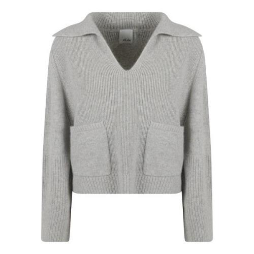 Kraag Sweater 1/1 Allude , Gray , Dames