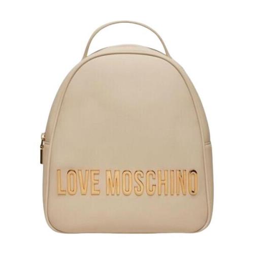 Stijlvolle PU-rugzak in grijs Love Moschino , White , Dames