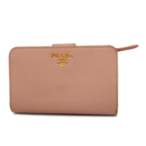 Pre-owned Leather wallets Prada Vintage , Pink , Dames