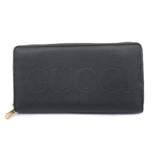 Pre-owned Leather wallets Gucci Vintage , Black , Dames