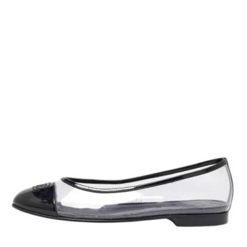 Pre-owned Leather flats Chanel Vintage , White , Dames