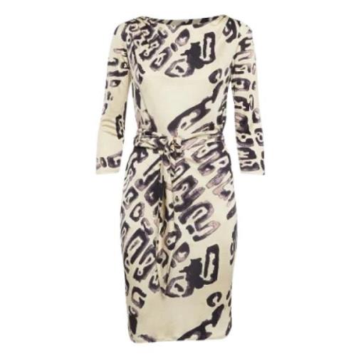 Pre-owned Silk dresses Emilio Pucci Pre-owned , Beige , Dames