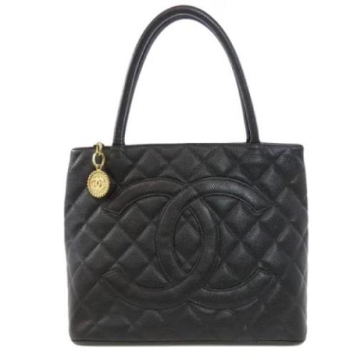 Pre-owned Leather totes Chanel Vintage , Black , Dames