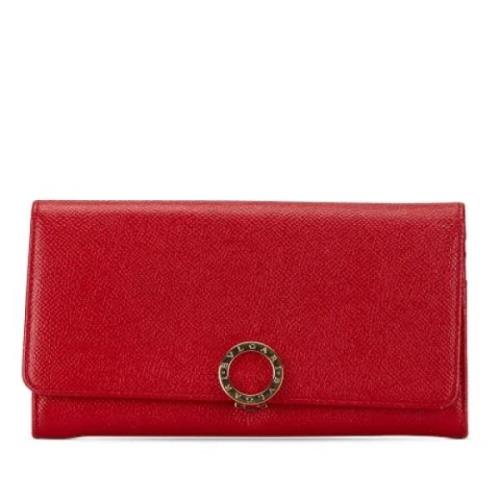 Pre-owned Leather wallets Bvlgari Vintage , Red , Dames