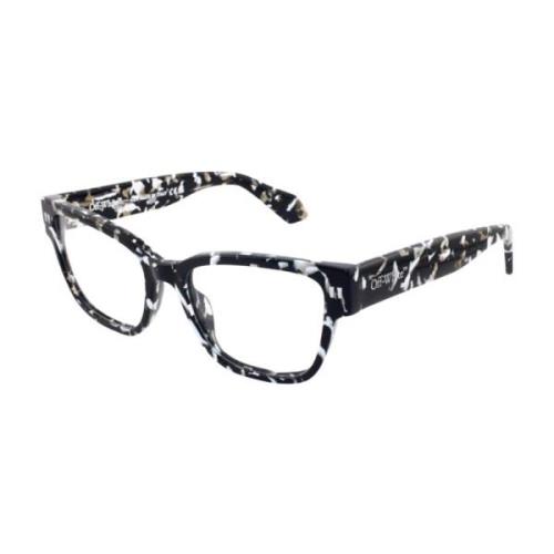 Stijlvolle Bril Havana-Zwarte Glanzende Frame Off White , Multicolor ,...