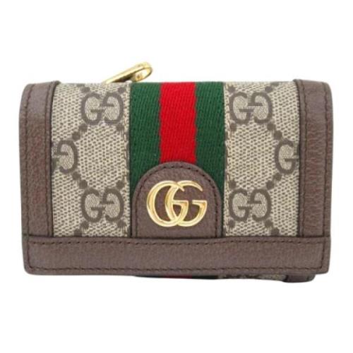 Pre-owned Leather wallets Gucci Vintage , Beige , Dames