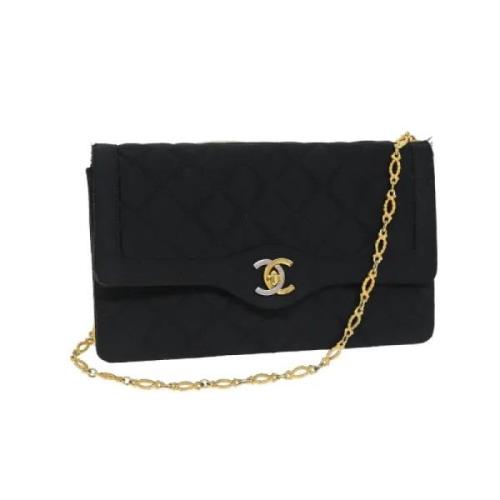 Pre-owned Satin chanel-bags Chanel Vintage , Black , Dames