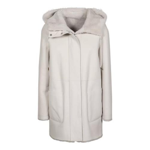 Omkeerbare Shearling Winterjas 1972 Desa , White , Dames