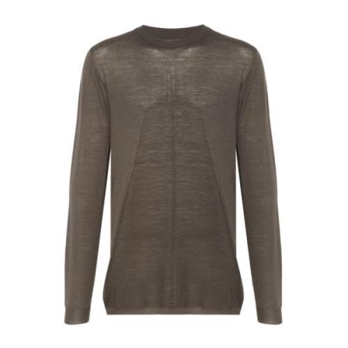 Koffiebruine Gebreide Crew Neck Sweater Rick Owens , Brown , Heren