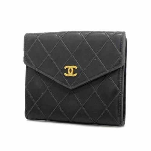 Pre-owned Leather wallets Chanel Vintage , Black , Dames