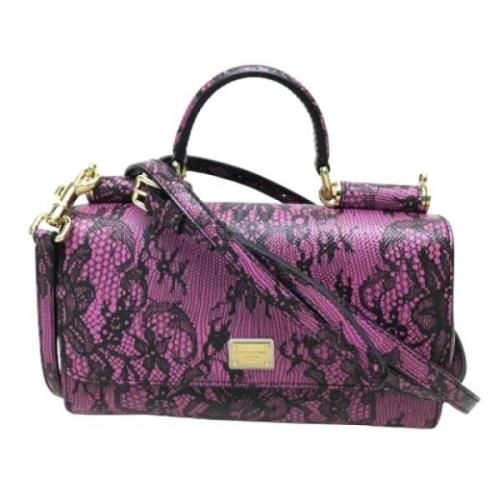 Pre-owned Leather handbags Dolce & Gabbana Pre-owned , Purple , Dames