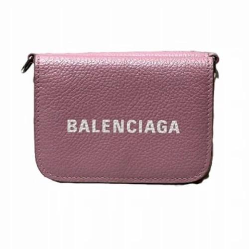 Pre-owned Leather wallets Balenciaga Vintage , Pink , Dames