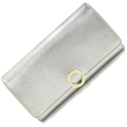 Pre-owned Leather wallets Bvlgari Vintage , Gray , Dames