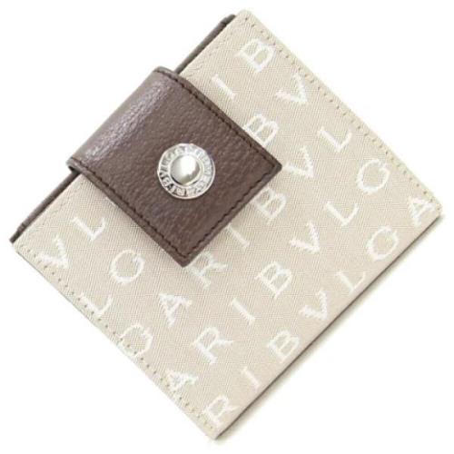 Pre-owned Canvas wallets Bvlgari Vintage , Beige , Dames