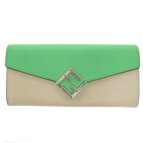 Pre-owned Leather wallets Fendi Vintage , Green , Dames