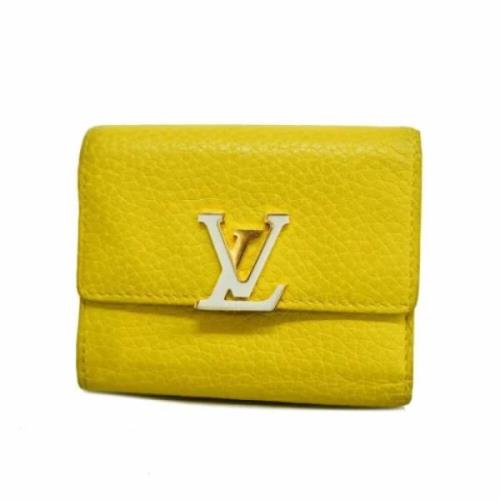 Pre-owned Fabric wallets Louis Vuitton Vintage , Yellow , Dames