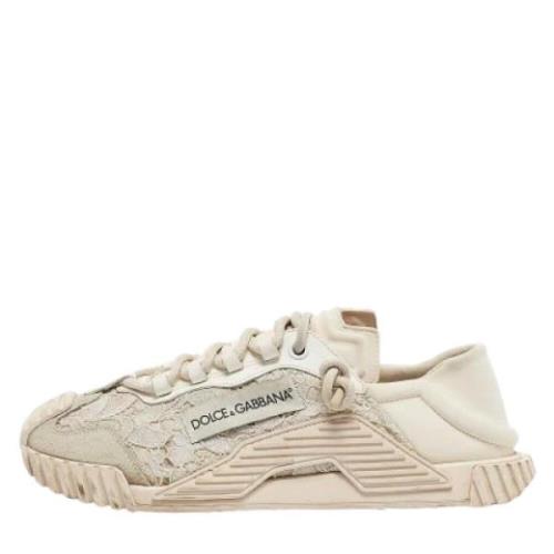 Pre-owned Lace sneakers Dolce & Gabbana Pre-owned , Beige , Dames