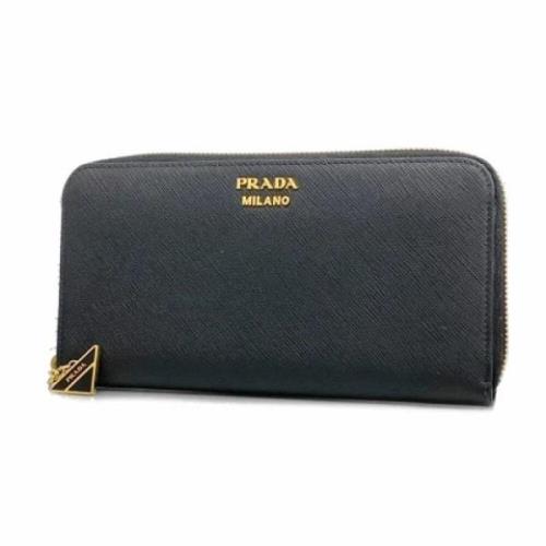 Pre-owned Leather wallets Prada Vintage , Black , Dames