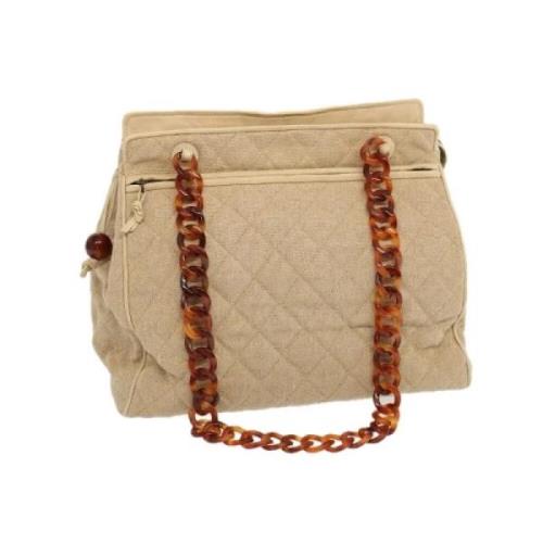 Pre-owned Canvas chanel-bags Chanel Vintage , Beige , Dames