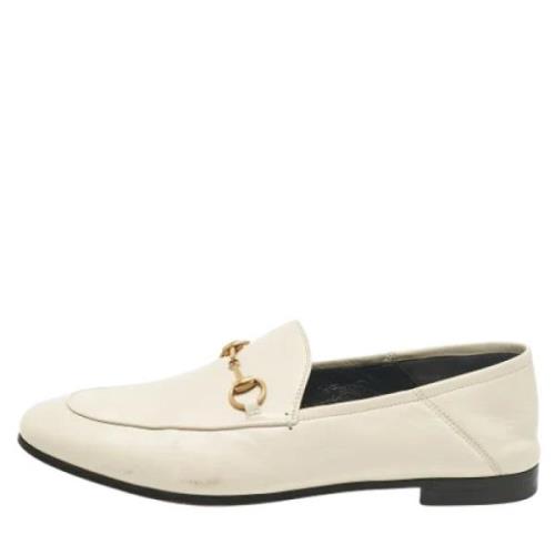 Pre-owned Leather flats Gucci Vintage , White , Dames