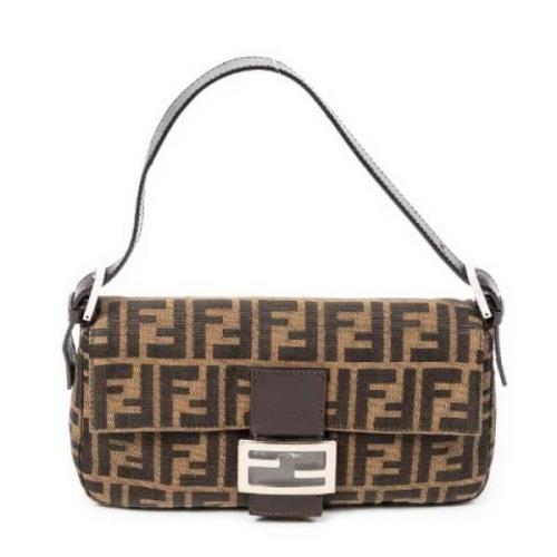 Pre-owned Canvas shoulder-bags Fendi Vintage , Brown , Dames