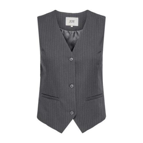 Grijze Gilet Knopen Vrouwen Herfst/Winter Jacqueline de Yong , Gray , ...