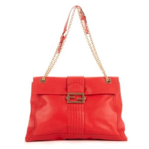 Pre-owned Leather shoulder-bags Fendi Vintage , Orange , Dames