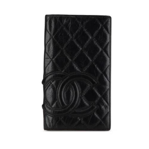 Pre-owned Leather wallets Chanel Vintage , Black , Dames