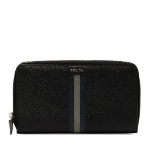 Pre-owned Leather wallets Prada Vintage , Black , Dames