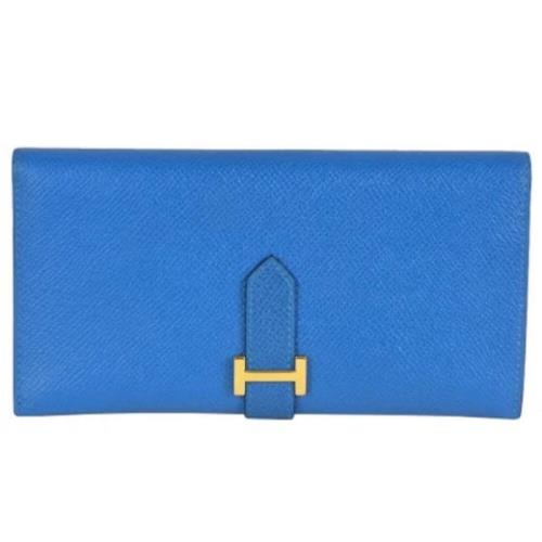 Pre-owned Leather wallets Hermès Vintage , Blue , Dames