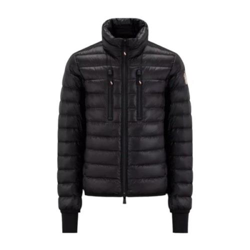 Zwarte Korte Donsjack voor Buitengebruik Moncler , Black , Heren