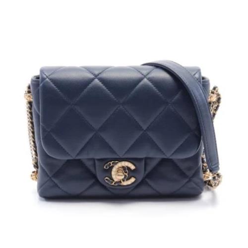 Pre-owned Leather chanel-bags Chanel Vintage , Blue , Dames