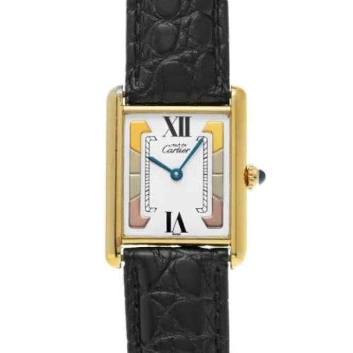 Pre-owned Metal watches Cartier Vintage , White , Dames