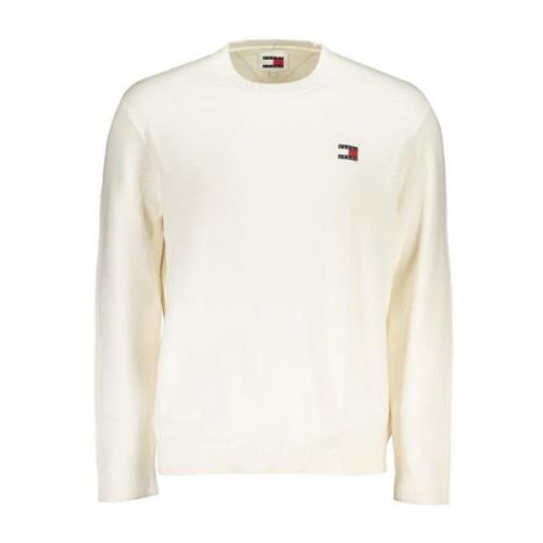 Geborduurde Logo Katoenen Crew Neck Sweater Tommy Hilfiger , White , H...