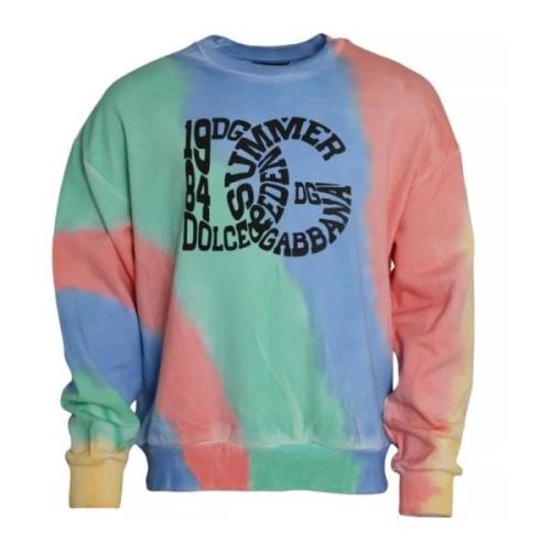 Multicolor Katoen Logo Crew Neck Sweater Dolce & Gabbana , Multicolor ...