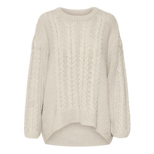 Beige Gebreide Ronde Hals Trui Vero Moda , Beige , Dames