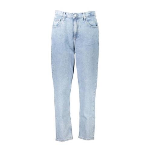 Hoge Taille Tapered Katoenen Jeans Tommy Hilfiger , Blue , Dames