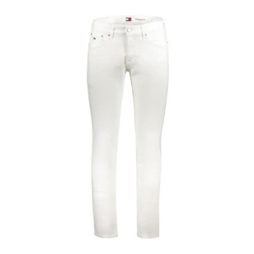 Slim Fit Katoenen Jeans voor Mannen Tommy Hilfiger , White , Heren