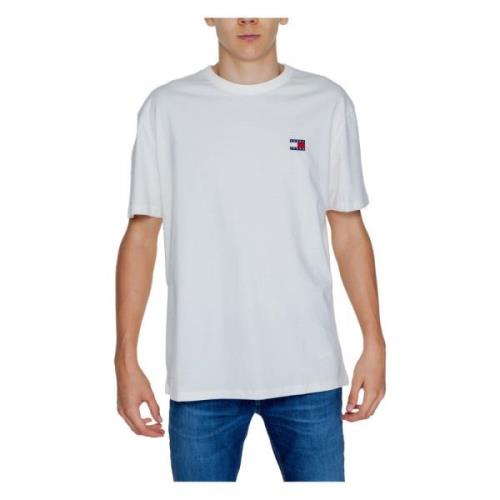 Witte Katoenen T-shirt Ronde Hals Tommy Hilfiger , White , Heren