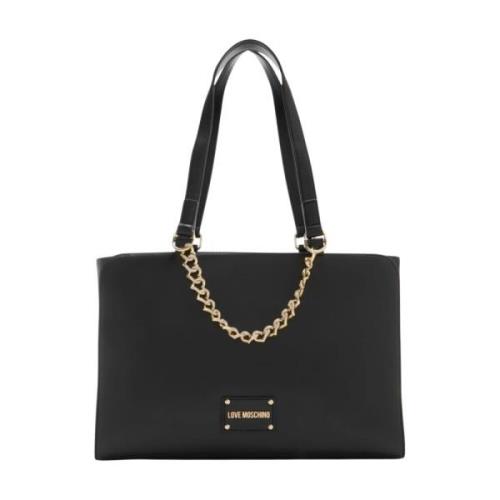 Stijlvolle PU-tas Love Moschino , Black , Dames