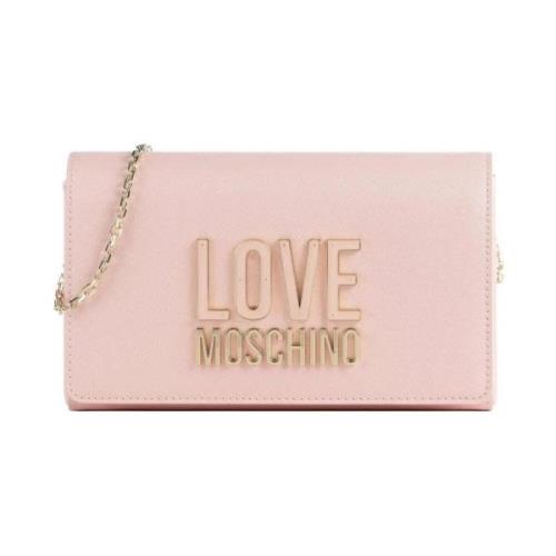 Stijlvolle PU-tas Love Moschino , Pink , Dames